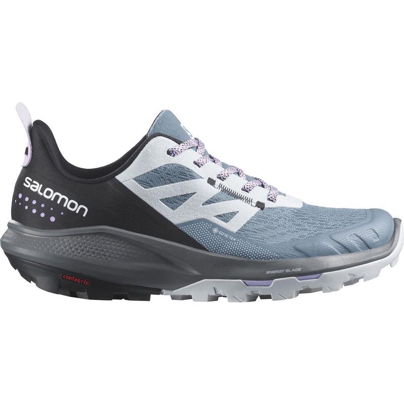 SALOMON/萨洛蒙女士GORETEX防水防滑登山鞋户外徒步蓝绿拼色