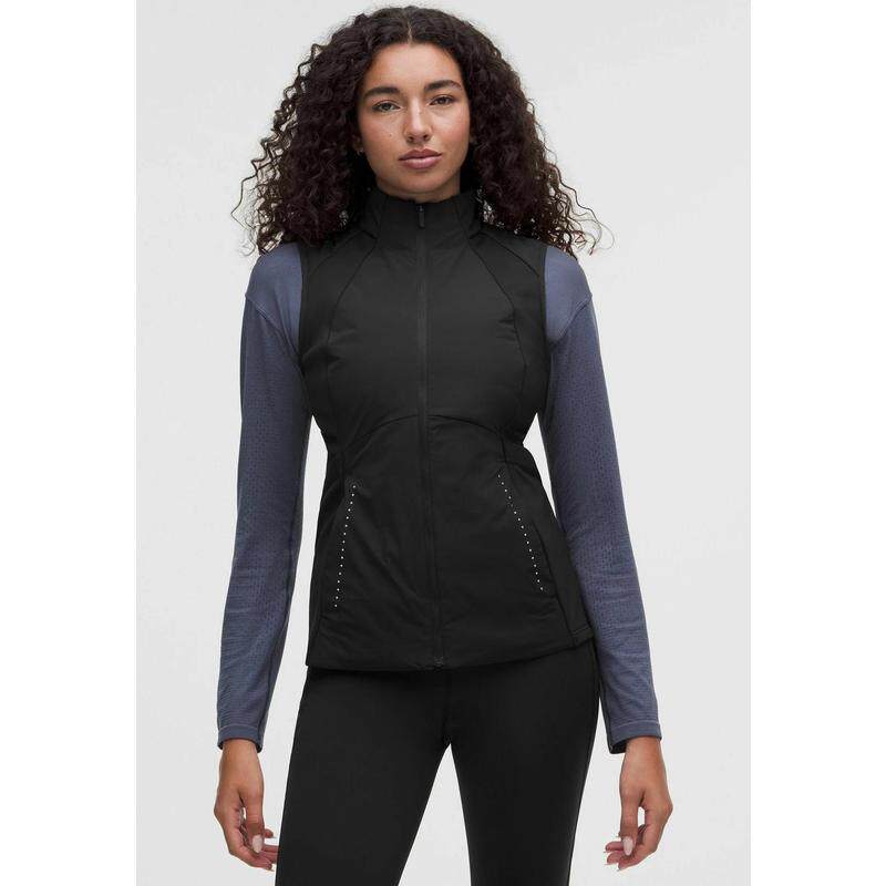 海外代购lululemon/露露乐蒙女士马甲拉链口袋弹力修身立领健身