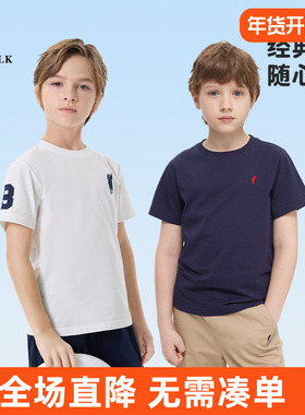polowalk男女童短袖t恤纯棉儿童polo衫夏季25新款装上衣莱赛尔
