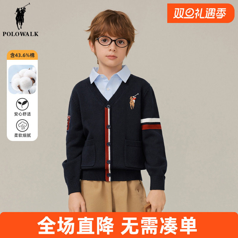 POLOWALK男童针织衫秋季学院风