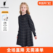 WALK女童连衣裙春秋装 童装 裙子2025新款 POLO 公主裙长袖 时髦保罗