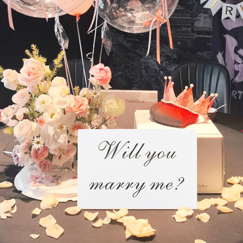 求婚表白marry mekt板字牌摆件  创意浪漫情人节西餐厅氛围感装饰