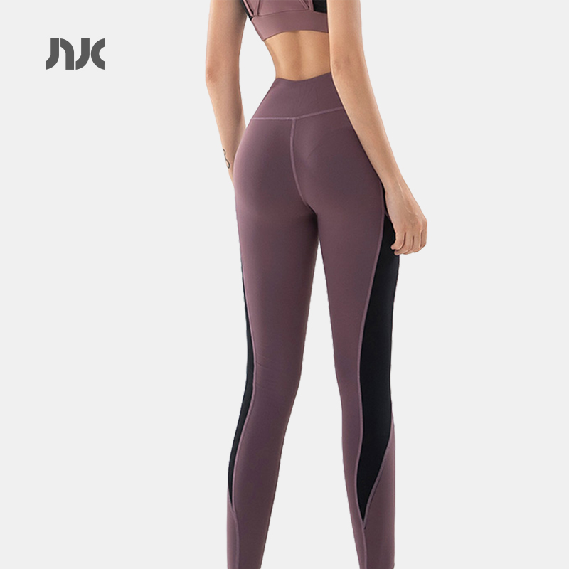 NUKE高腰撞色透气健身裤弹力紧身