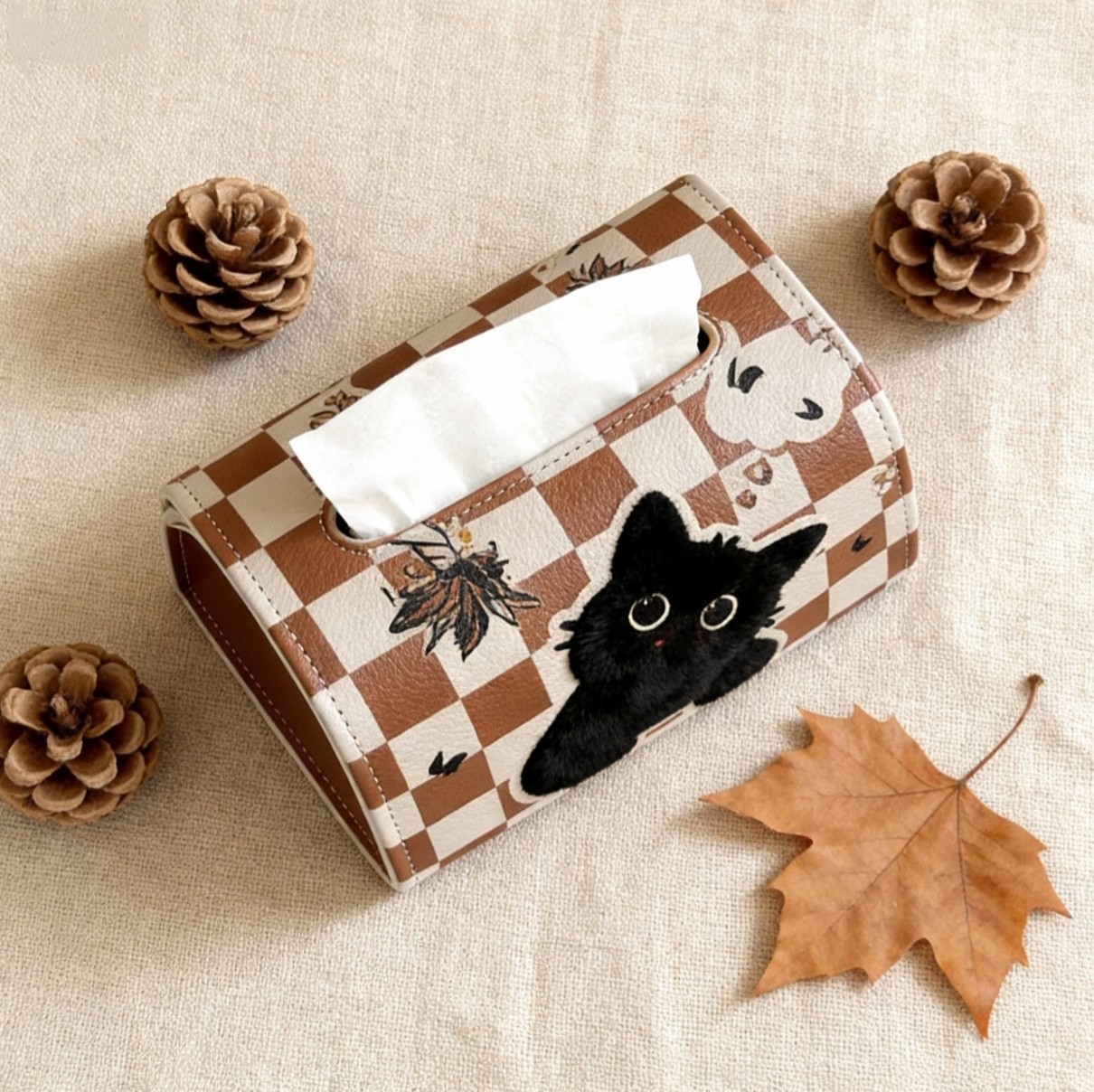 轻奢皮革纸巾盒可爱猫咪客厅装饰高级车载饰品卫生间挂壁纸巾收纳,家居饰品,装饰纸巾盒,淘宝优惠券,粉丝福利购,淘宝优惠卷
