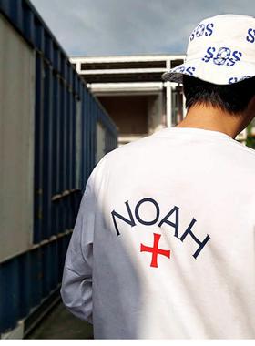 ZLOT NOAH NYC L/S经典十字架 胸前小标背后大LOGO 长袖 T恤
