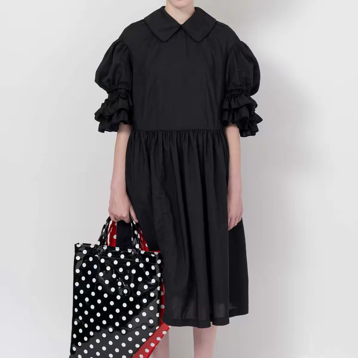 {Comme Design Gift} CDG 合成皮 漆皮 亮面波点 手提包图片