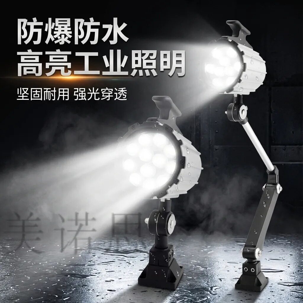 LED机床工作灯长臂防水照明灯数控铣床车床钻床防油机械灯24V220V
