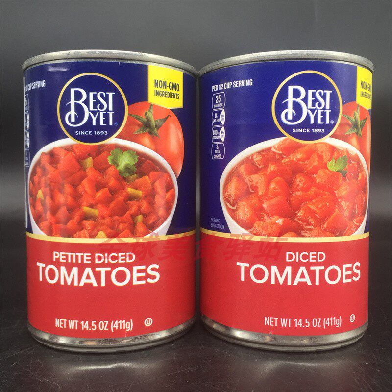 petite diced tomatoes美国进口番茄丁碎番茄西红柿块牛腩罗宋汤