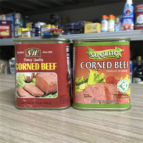 咸牛肉早餐三文治汉堡午餐肉罐头