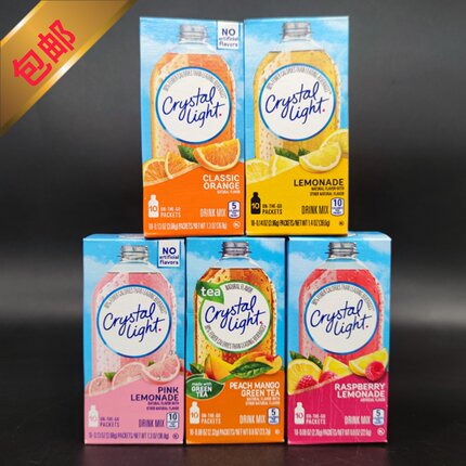 美国Crystal Light Lemonade Drink Mix无加糖维他命柠檬饮料粉