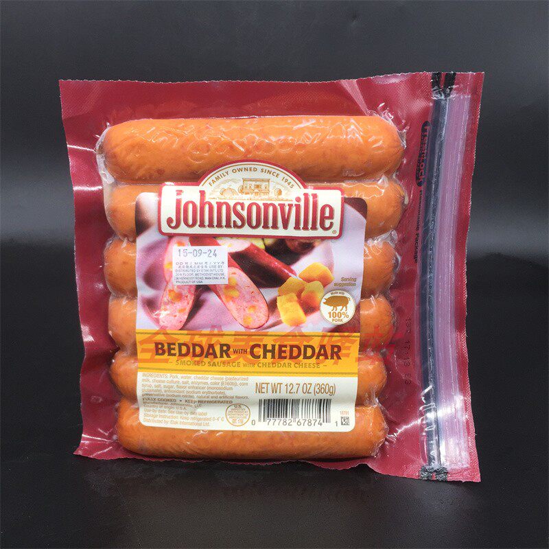 Johnsonville Beddar Cheddar Smoked Sausage切达奶酪烟熏味香肠
