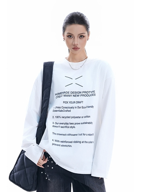 kk soul美式街头字母印花纯棉重磅长袖T恤中性风慵懒感宽松上衣潮