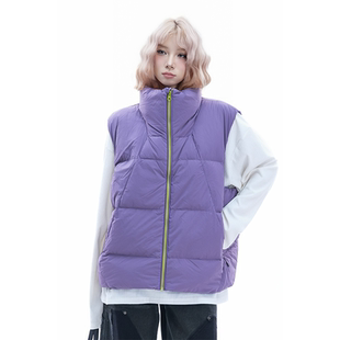 kk soul户外切割设计90白鸭绒马甲轻盈保暖基础款百搭羽绒服背心