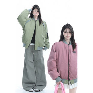 kk soul 复古双面穿撞色设计感棒球服小众百搭夹棉加厚夹克棉服潮