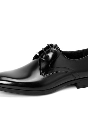 专柜正品沙驰男鞋2023年春季款牛皮系带商务正装皮鞋亮皮41T3B713