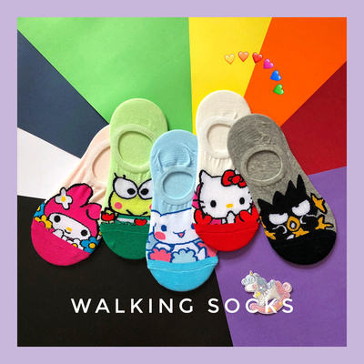 5双装ins网红船袜卡通男女卡通袜