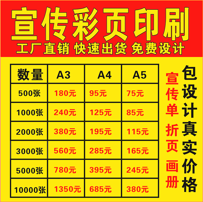 教育培训宣传单印制印刷DM招生辅导班培训单页彩页a5a4海报打包邮