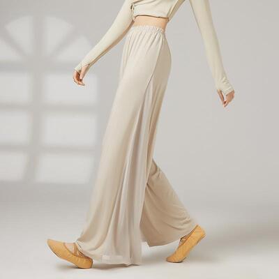 阔腿拼接练功舞蹈形体网纱现代新款舞蹈四季飘逸服女宽松中国