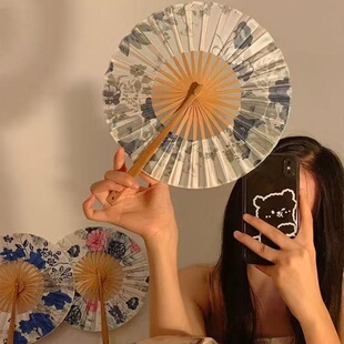 折叠扇子随身携带高颜值结实耐用古风折扇仙气古代夏天配旗袍汉服