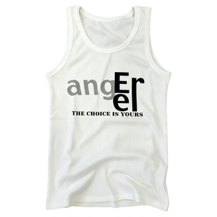 Einsamer Richer“Anger”印花修身背心男女同款