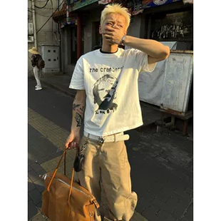 Einsamer 标语图案印花短袖 Richer 怪小孩 男女同款 25ss