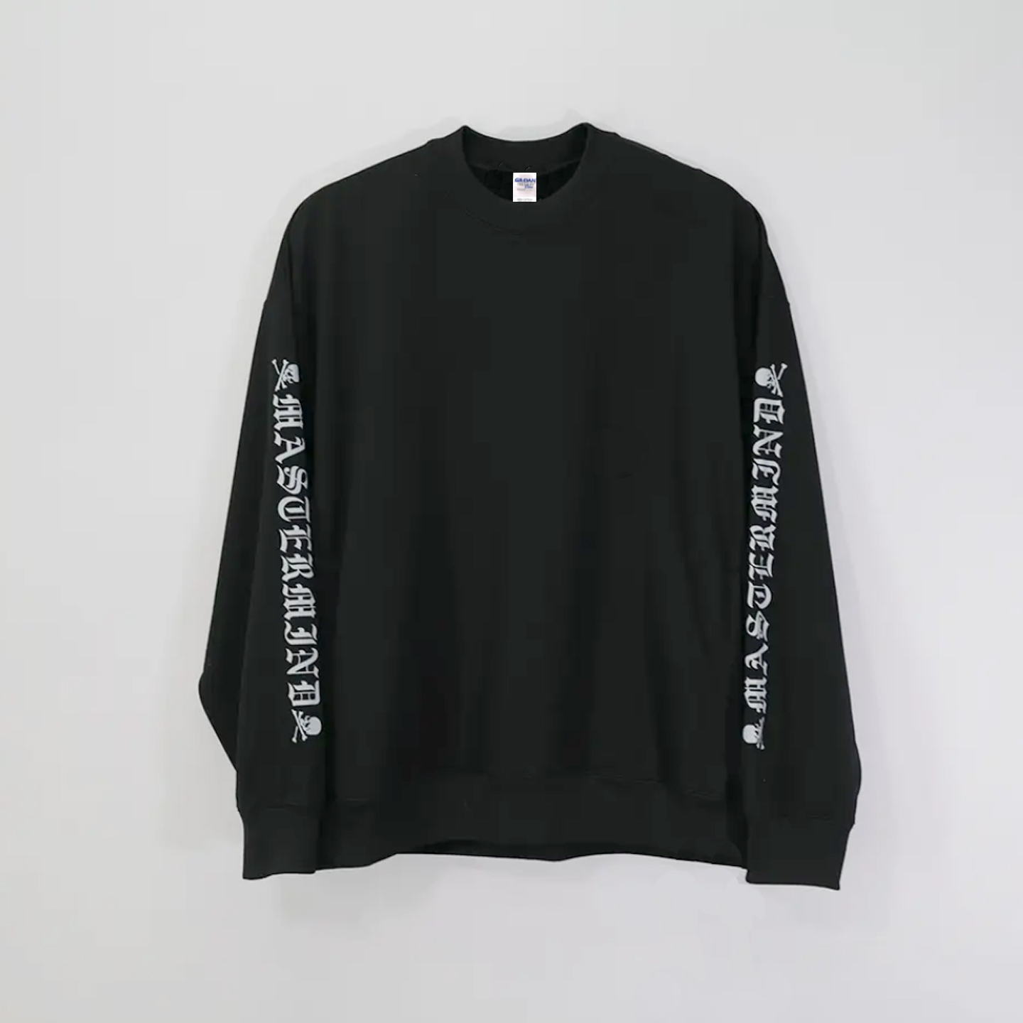 梵文黑色字母圆领卫衣