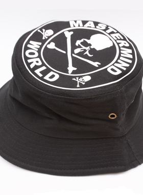 mastermind world黑色骷髅头渔夫帽男女通用檐帽户外遮阳帽反光帽