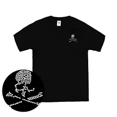 2024S Mastermind Rhinestone World High Street Loose Fit with Rhinestone Skull Mmj Round Neck Short-Sleeved T-Shirt
