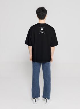 2024春夏Old School英文手写体mastermind world骷髅头宽松短袖