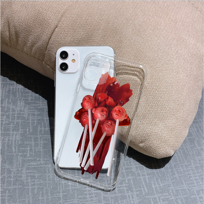 小众趣味个性恐怖华为恶搞小米高级感苹果17promax适用iphone16pro透明13min/xs15镜头全包xr软12min手机壳