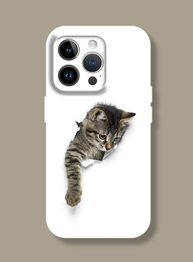 新款趣味可爱出逃破洞猫咪喵星人苹果iphone17promax适用15pro透明14minxs13全包菲林软华为小米荣耀16手机壳