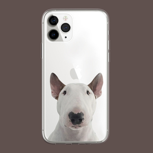 个性搞笑趣味牛头梗狗狗表情包高级感苹果17promax适用iphone16pro透明13min/xs15镜头全包xr软12min手机壳