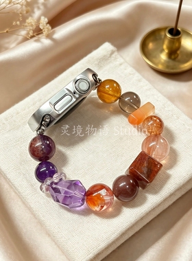 苹果手表天然水晶串珠表带礼物