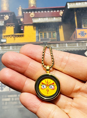 扎基男女通用招财佛眼手绘唐卡