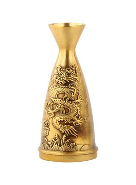 黄铜酒壶分酒器梅兰竹菊酒盅创意铜器摆件铜百福储酒器