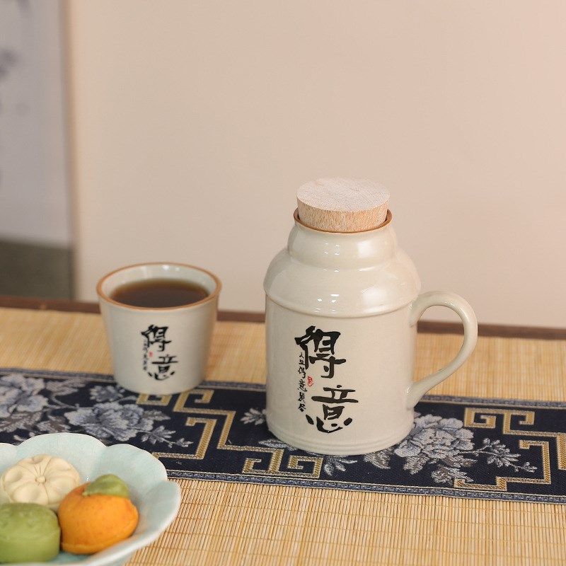 中式仿古陶瓷小暖壶大容量马克杯带盖青花家用茶杯中国风水杯茶具,特色手工艺,其他特色工艺品,淘宝优惠券,粉丝福利购,淘宝优惠卷