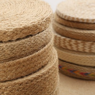 装饰麻绳 粗绳子 手工编织白色麻色iy家用缠瓶子 扁宽麻绳复古