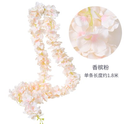 仿真绣球紫紫藤花洋兰假花藤条婚庆花带长条花条花藤装饰花串