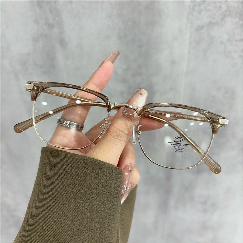 31269新款超轻潮冷眼镜显瘦素颜百搭男女同款半框复古眼镜框