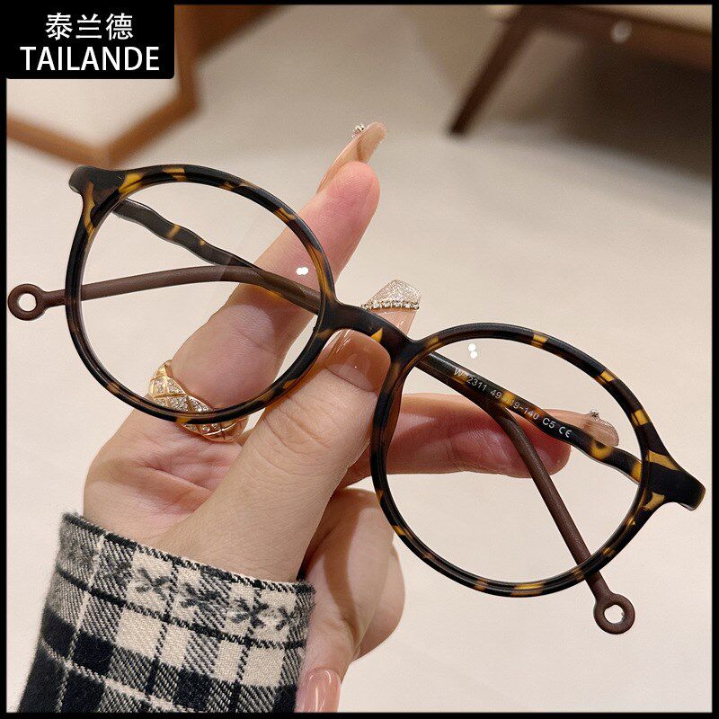 72311复古素颜眼镜框女圆脸时尚百搭眼镜架可配近视日系平光眼镜