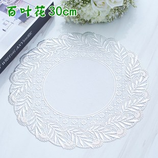 30cmPVC烫金杯垫台灯花瓶垫北欧轻奢圆形隔热垫金色垫子