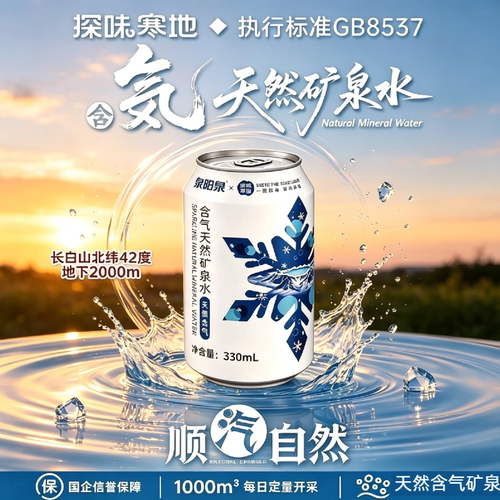 长白山气泡水调酒佐餐含气天然矿泉水330ml【探味寒地＆泉阳泉】