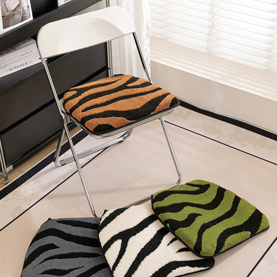 斑马纹加厚冬季坐垫防滑可拆洗