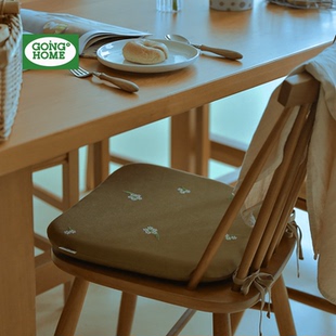 记忆棉坐垫椅子垫餐椅办公椅加厚海绵马蹄形温莎椅灯芯绒刺绣椅垫