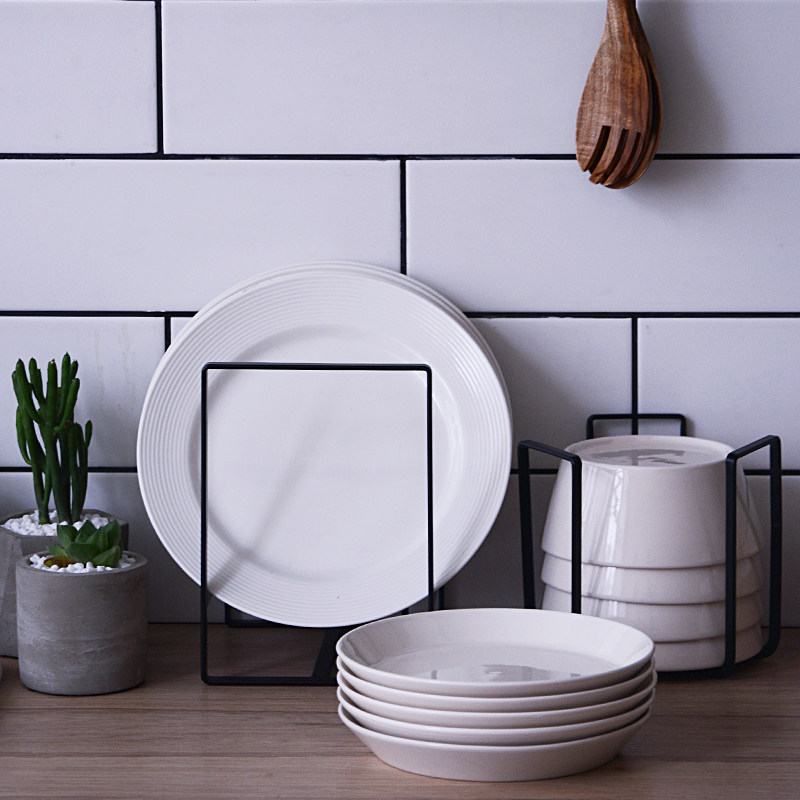 black and white Nordic Simplicity Iron Rack Dish rack Drain shelf kitchen tableware Stands child Bowl and tray storagein the Kitchen/Cooking utensils , Kitchen Gadgets/Kitchen storage , Kitchen storage rack/Kitchen Shelf , Kitchen Shelf/Angle Brackets  category - from Buy2taobao.com to provide professional Taobao agent buy service