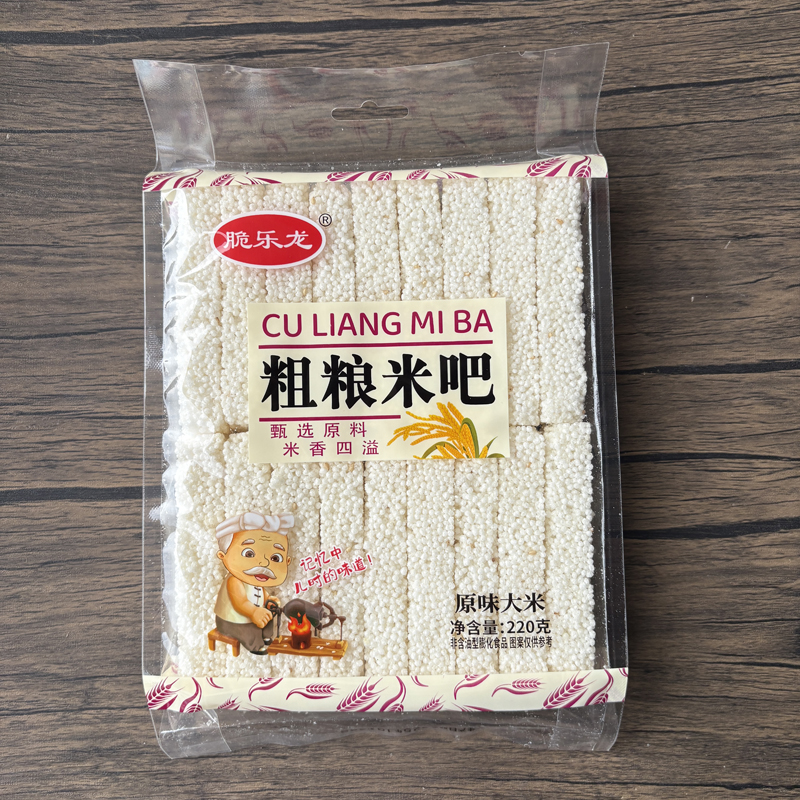 脆乐龙粗粮米吧大米酥老式米花原味大米童年经典膨化休闲小吃零食