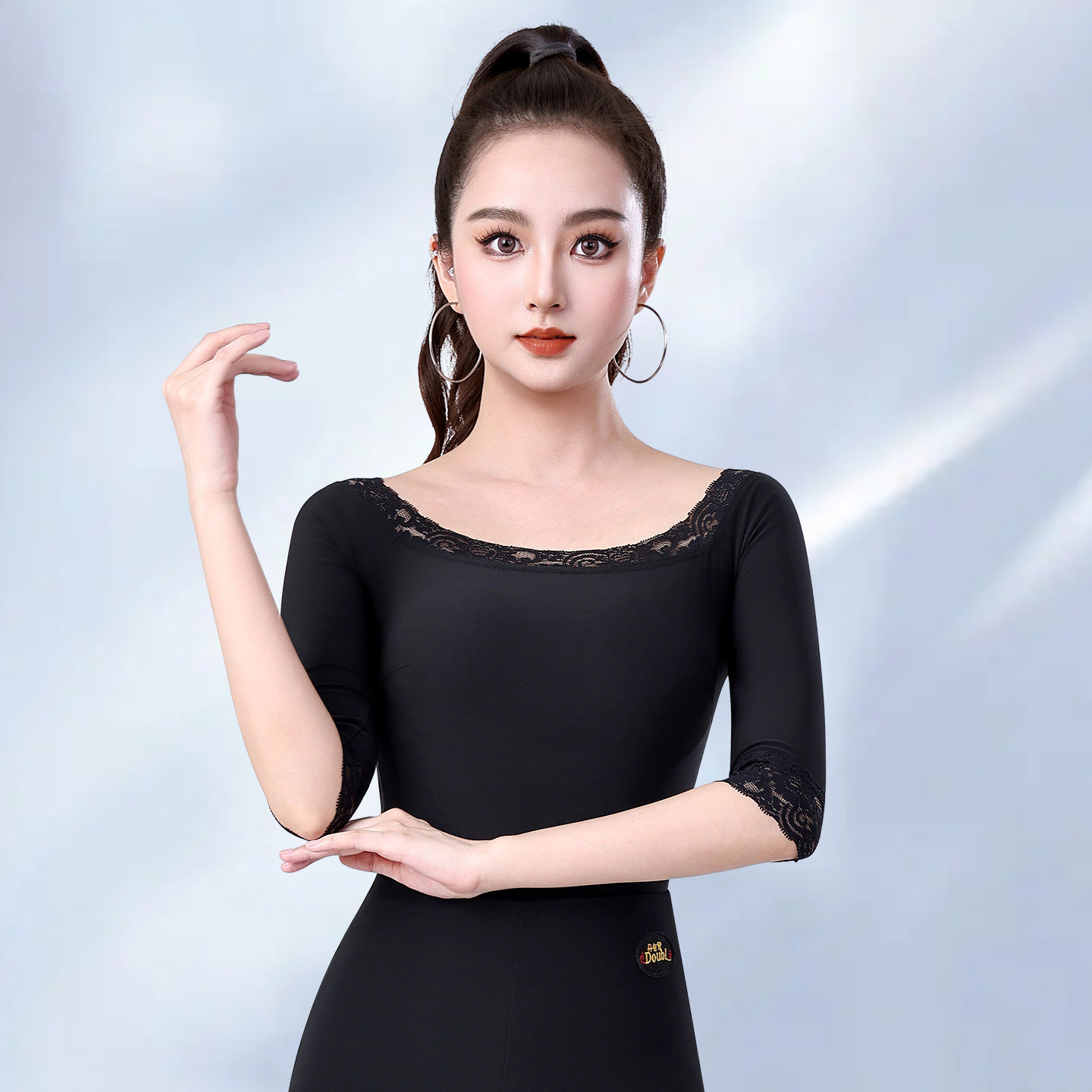 丹宝罗连体衣一字领拉丁舞练功服