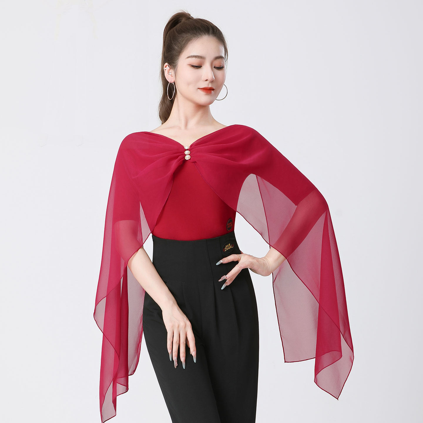 丹宝罗摩登舞衣女连体衣中袖舞服