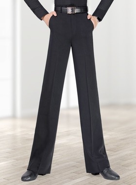 丹宝罗春秋男士现代舞裤黑色舞蹈练功裤摩登舞蹈裤男广场舞直筒裤