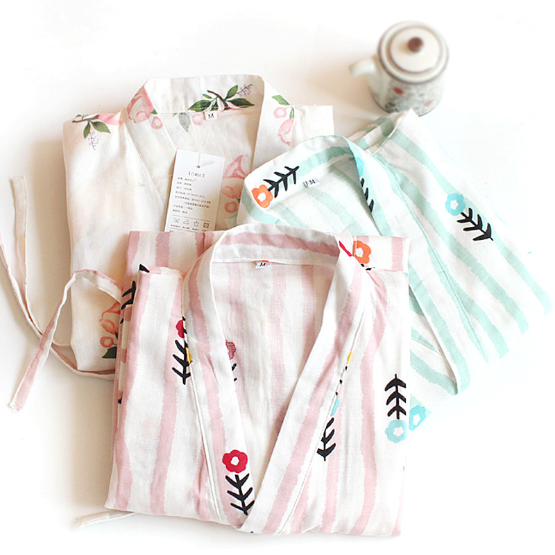 송료 무료 면 거즈 기모노 정장 진베 가디건 순면 잠옷 잠옷 잠옷 사우나 정장 테더 홈 의류